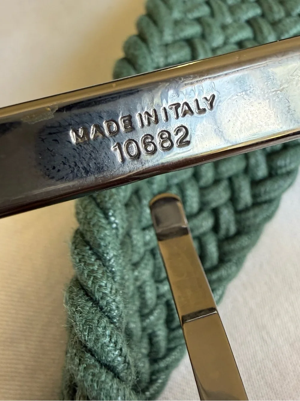 ISAIA Men's Woven Canvas and Suede Belt Made in Italy - Size 130